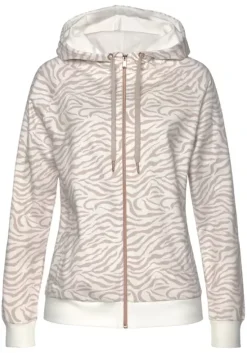 Kapuzensweatjacke"/ Sweatshirtjacke Mit Details In Rosegold"