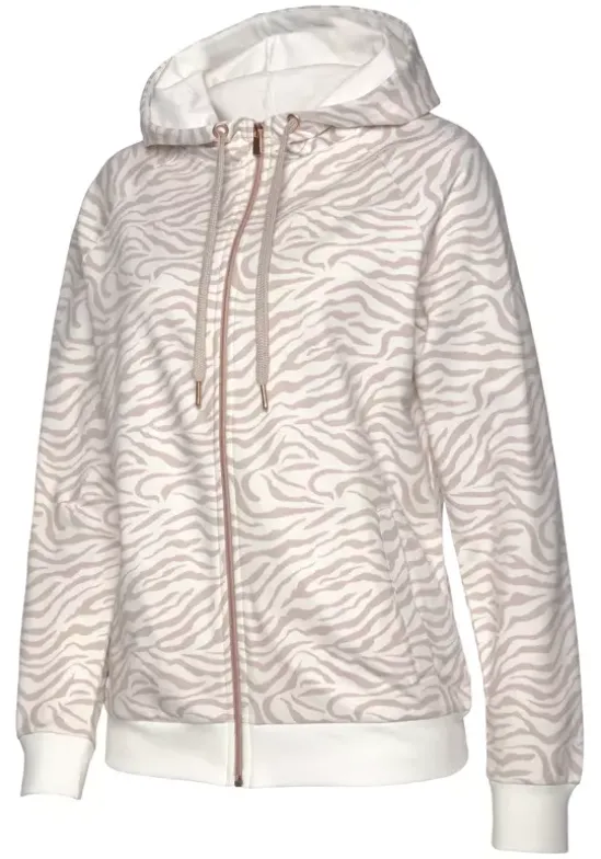 Kapuzensweatjacke"/ Sweatshirtjacke Mit Details In Rosegold"